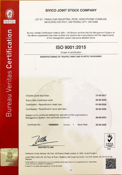 ISO 9001:2015 2020-2022